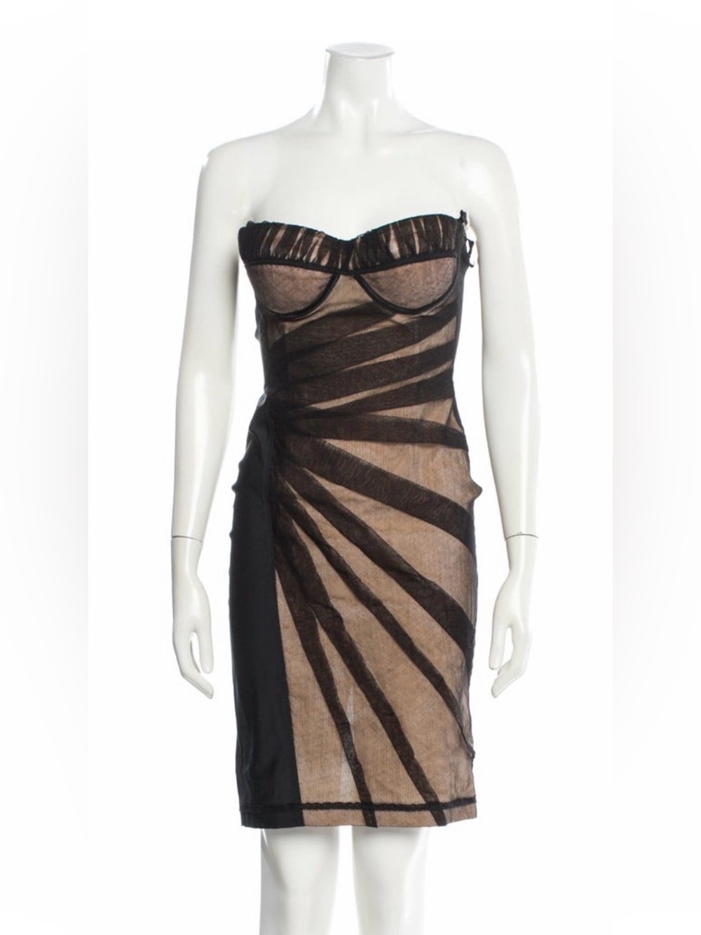 D&G Dolce & Gabbana Vintage Black and Nude Corset dress